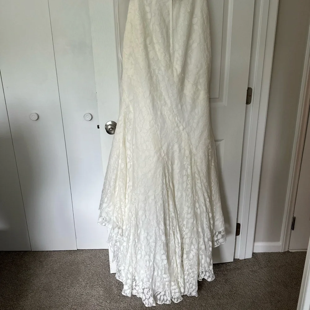 Galina Mermaid Wedding Dress 6P NWT Style 7WG3381 Lace Detail - Picture 7 of 14